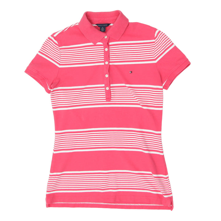 Ladies Tommy Hilfiger Pink Striped Polo T-Shirt