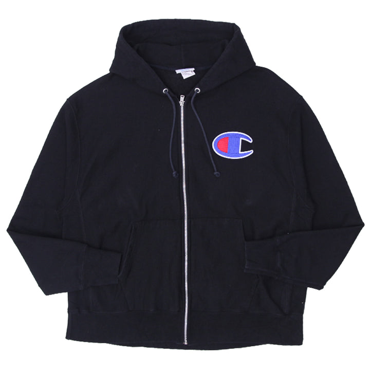 Mens Champion Reverse Weave Full Zip Black Hoodie