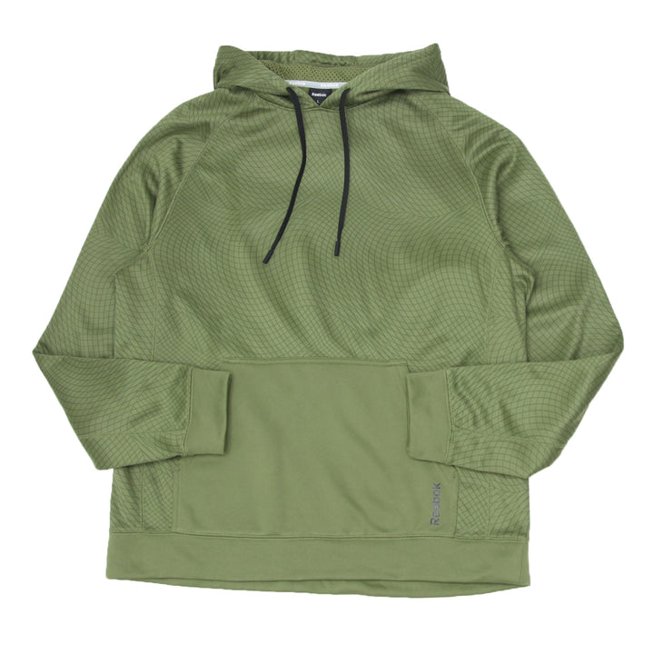 Mens Reebok Printed Green Pullover Hoodie