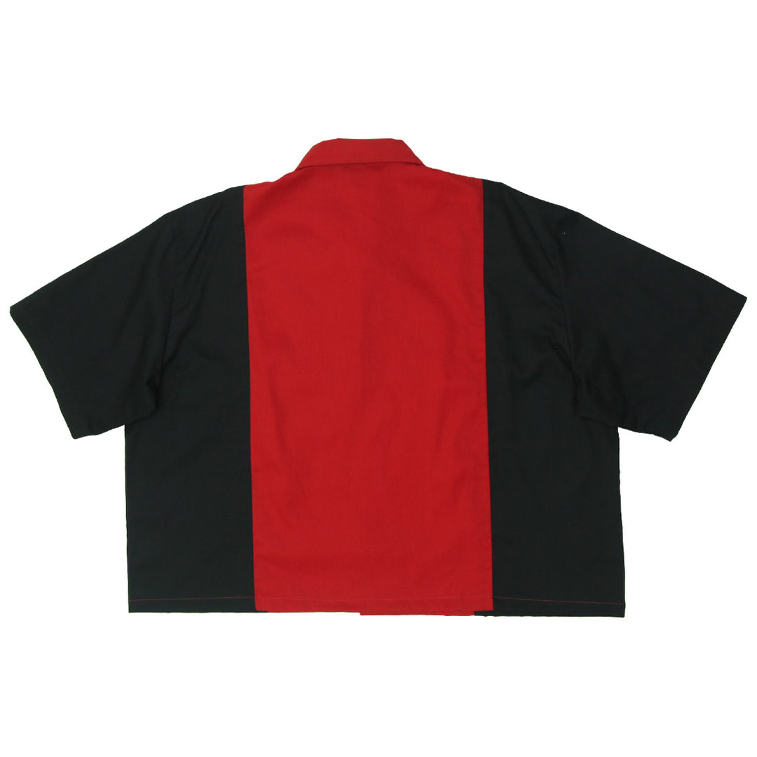 Mens Dickies Customized Black/Red Crop Work Shirt