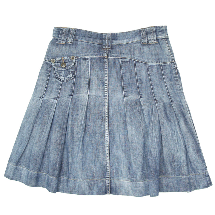 Y2K Pleated Denim Skirt