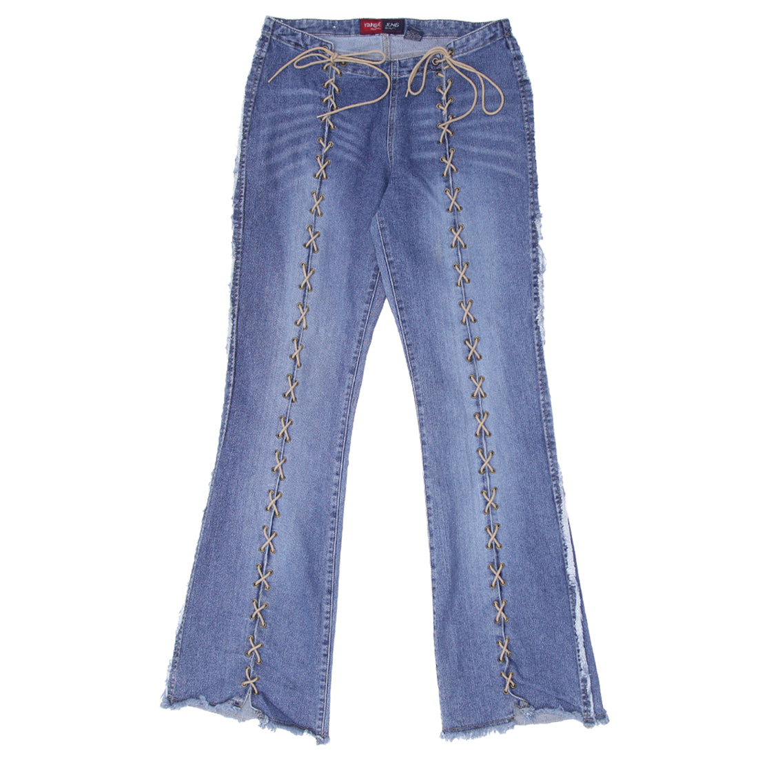 Y2K Younique Lace Up Bootcut Jeans Fashion Rerun Vintage