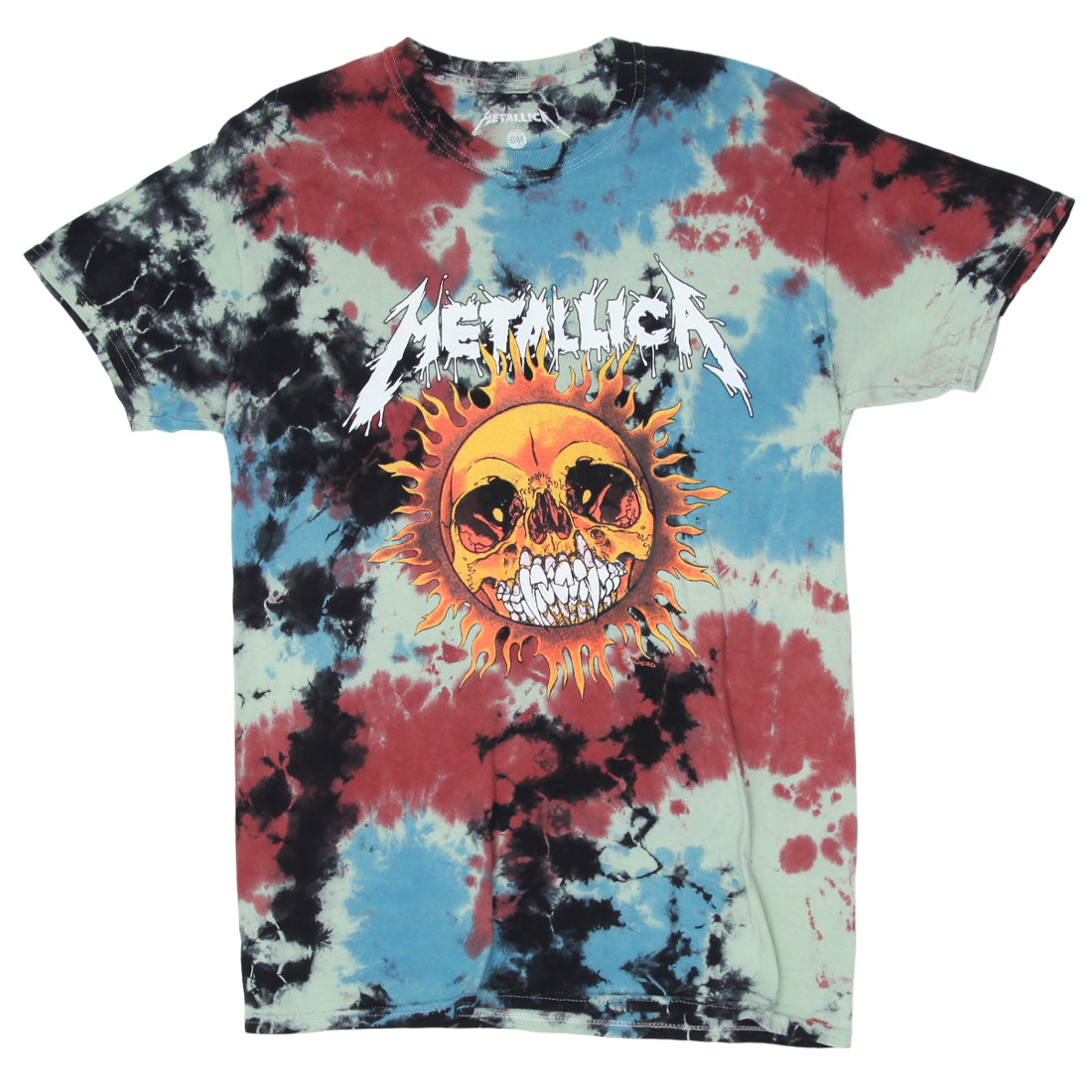 Mens Metallica Pushead Tie Dye T Shirt Fashion Rerun Vintage