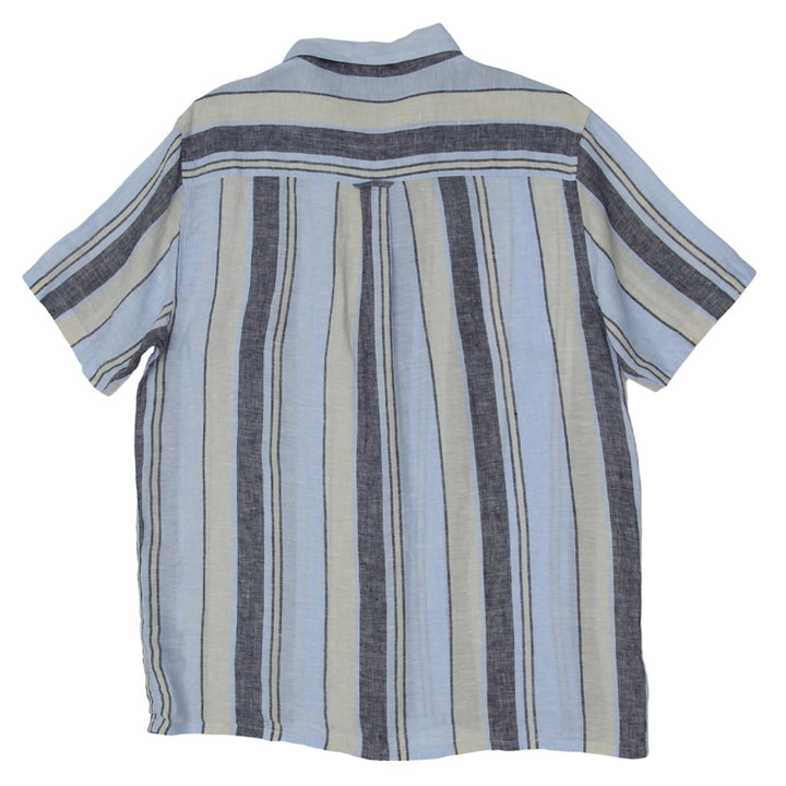 Mens Le31 Par Simons Striped Short Sleeve Linen Shirt