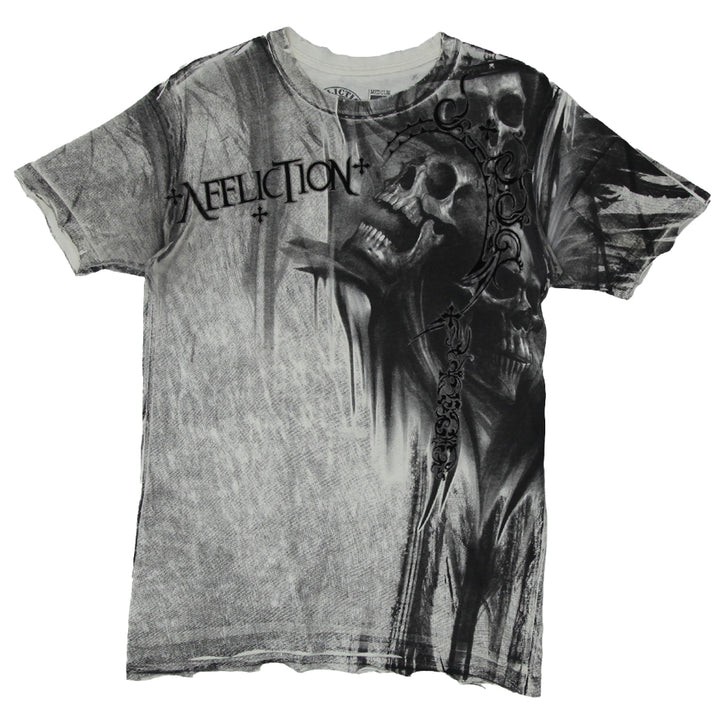 Y2K Mens Affliction Live Fast All Over Print T-Shirt