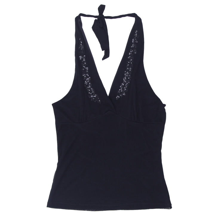 Y2K Mesh Black Halter Top