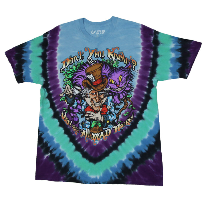 Mens Liquid Blue Alice In Wonderland Tie Dye T-Shirt