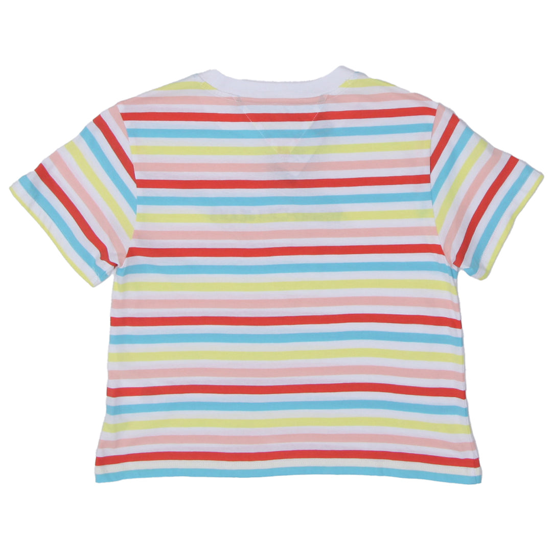 Ladies Tommy Jeans Stripe Crop T-Shirt