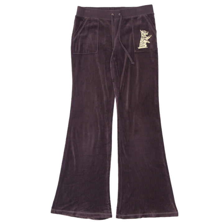 Y2K Juicy Couture Low Rise Velour Track Brown Pants