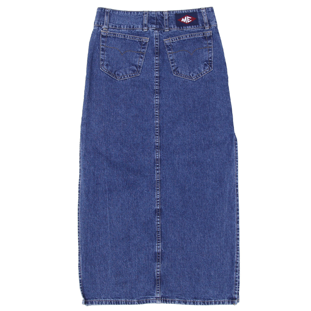 Y2K ME High Slit Long Denim Skirt