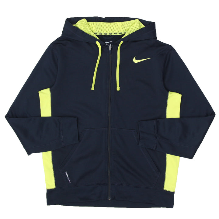 Mens Embroidered Nike Logo Therma Fit Full Zip Hoodie