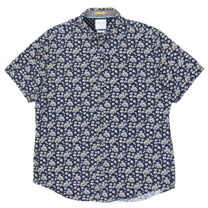 Mens Denim & Flower Slim Fit Floral Short Sleeve Shirt