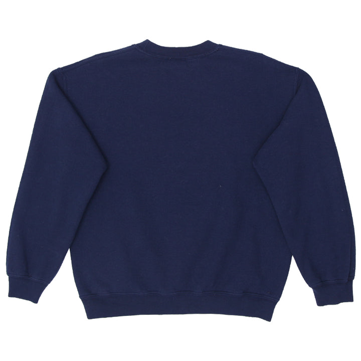 Mens Obey Floral Logo Crewneck Sweatshirt Navy Blue