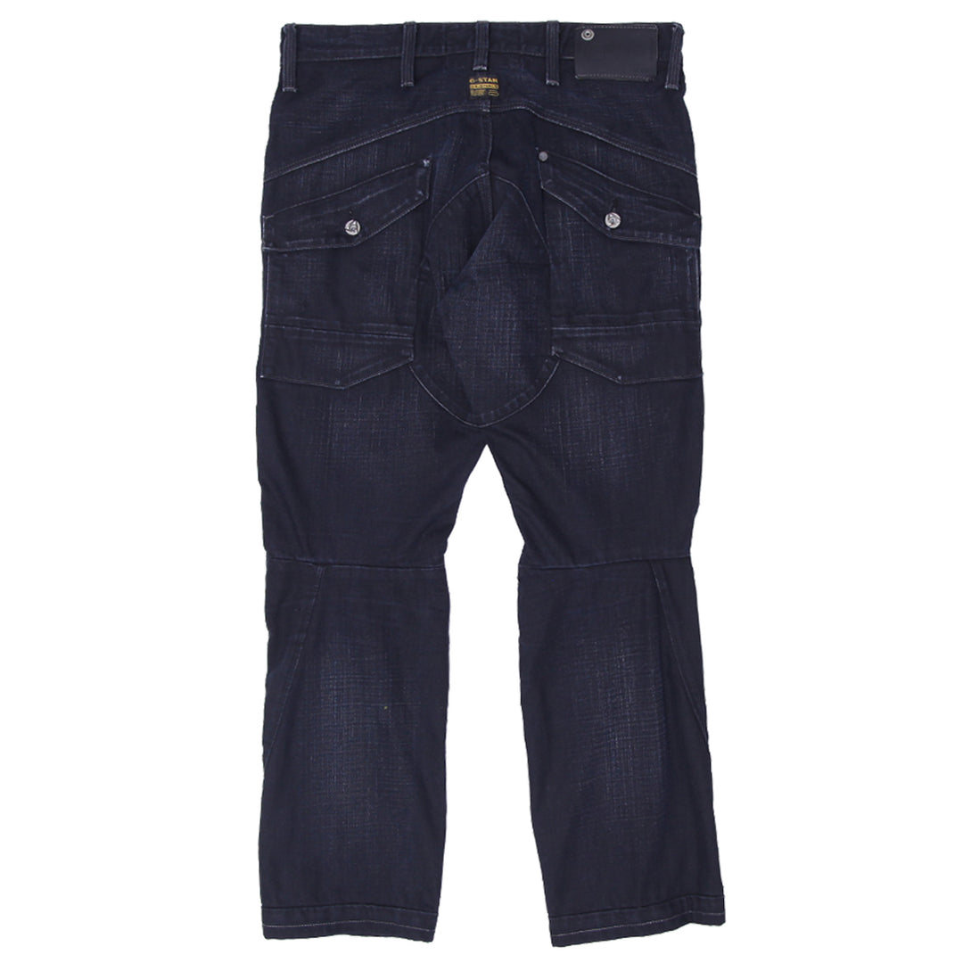 Mens Y2K G-Star Raw Button Fly Denim Cargo Jeans