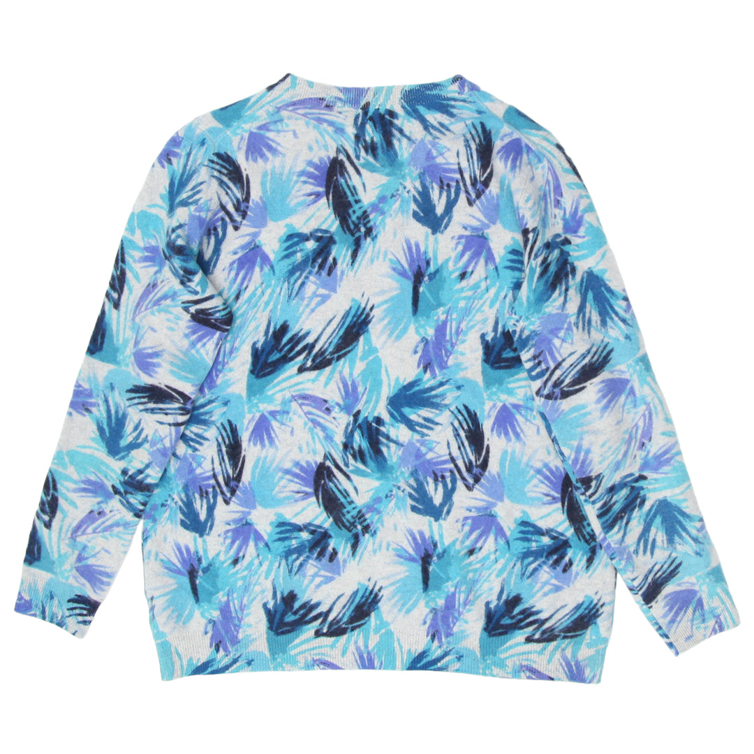 Ladies Pure Collection Leaf Print 100% Cashmere Sweater