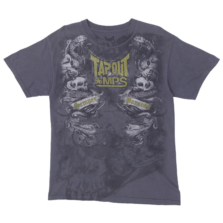 Mens Y2K Tapout MPS Semper Paratus Skull T-Shirt