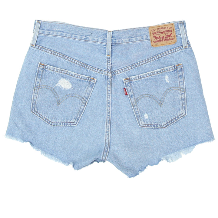 Ladies Levis 501 Ripped Denim Shorts