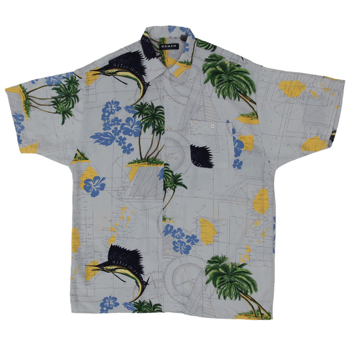 Mens Koman Sport Floral Palm Print Shirt