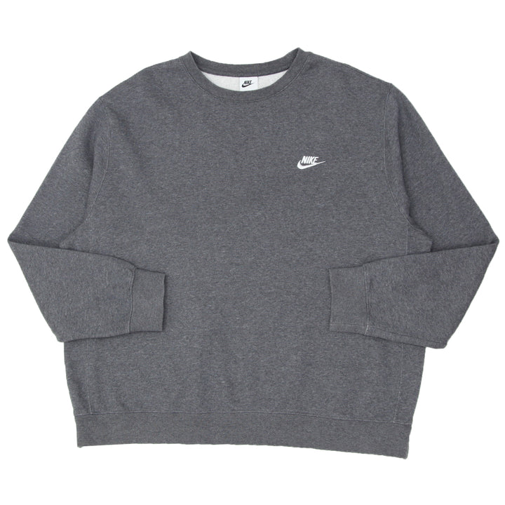 Mens Embroidered Nike Logo Gray Sweatshirt