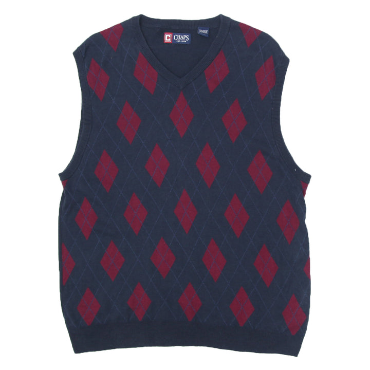 Mens Chaps Argyle Sleeveless Sweater Vest