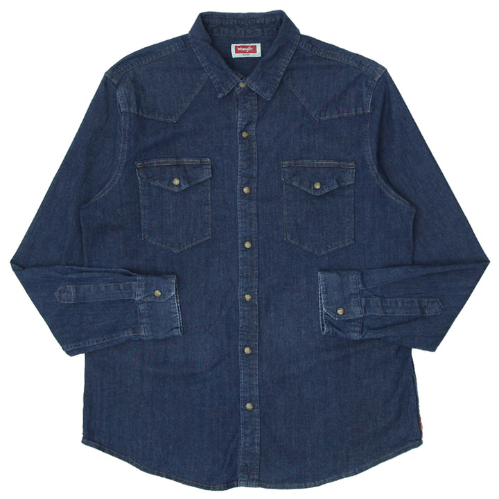 Mens Wrangler Long Sleeve Denim Shirt