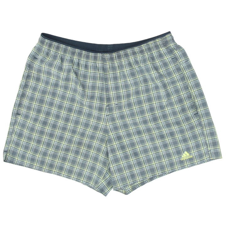 Mens Embroidered Adidas Logo Checkered Shorts