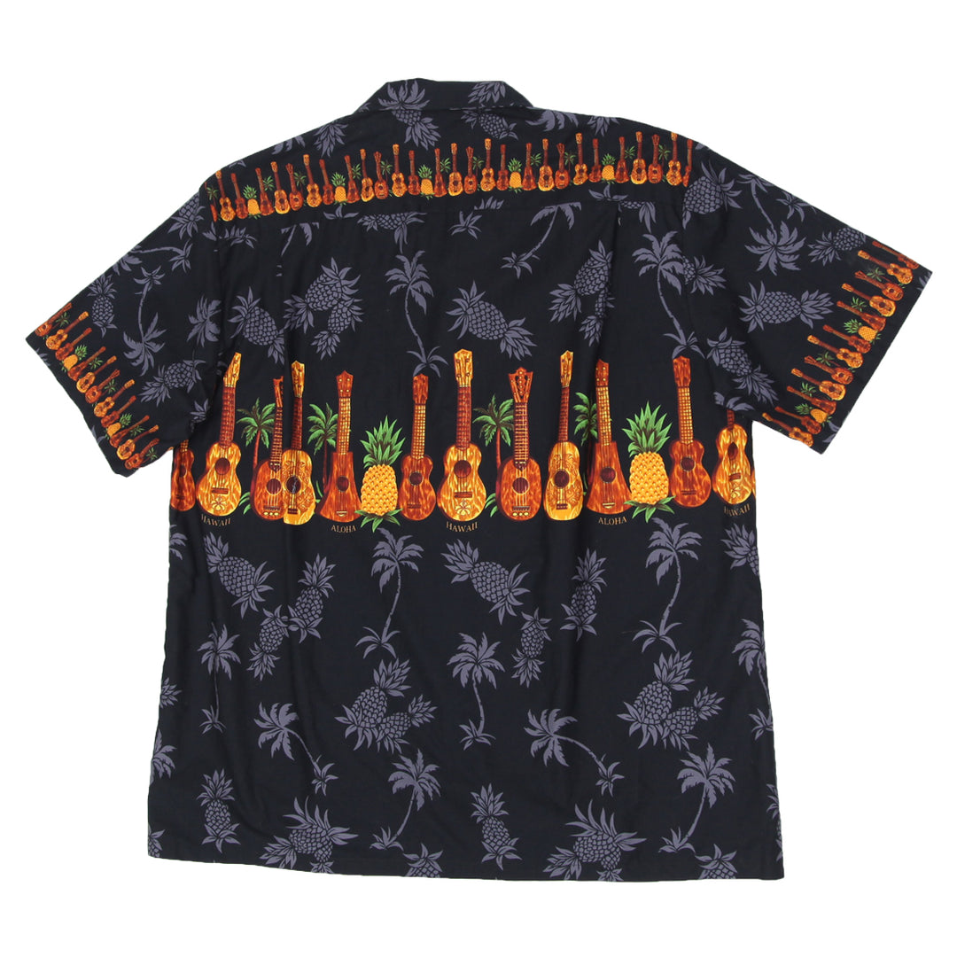 Vintage Royal Hawaiin Creations Guitar Pineapple Print Hawaiian Shirt