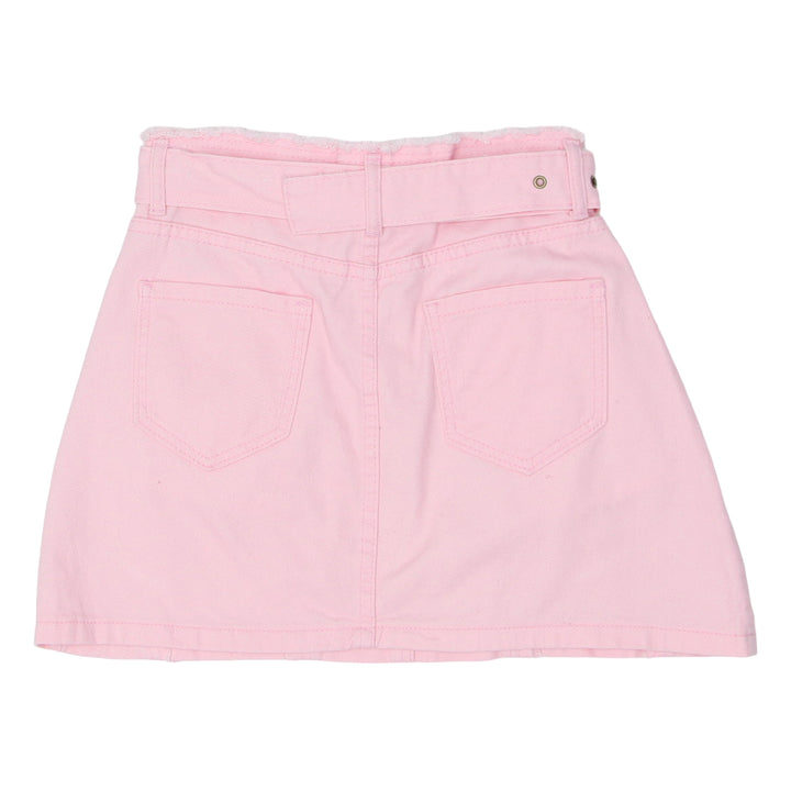 Ladies Belted Pink Denim Skirt