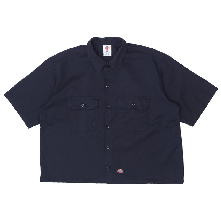 Mens Dickies Customized Crop Work Shirt Black