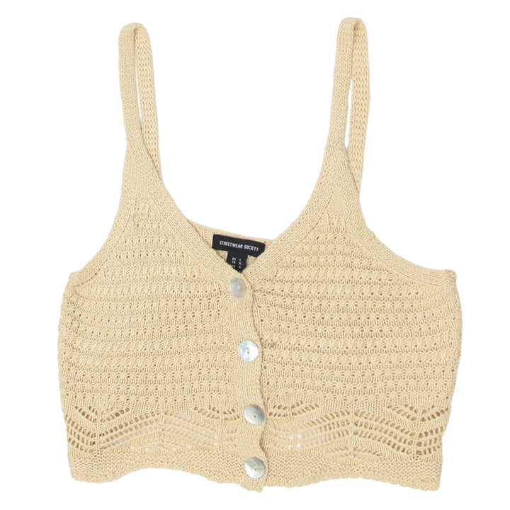 Ladies Streetwear Society Strappy Crochet Crop Top