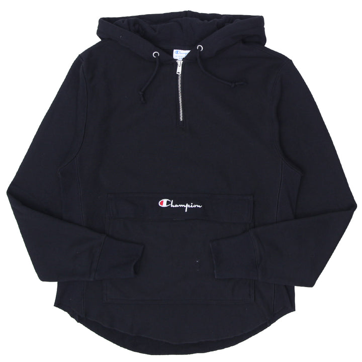 Mens Champion Reverse Weave Quarter Zip Hoodie Black