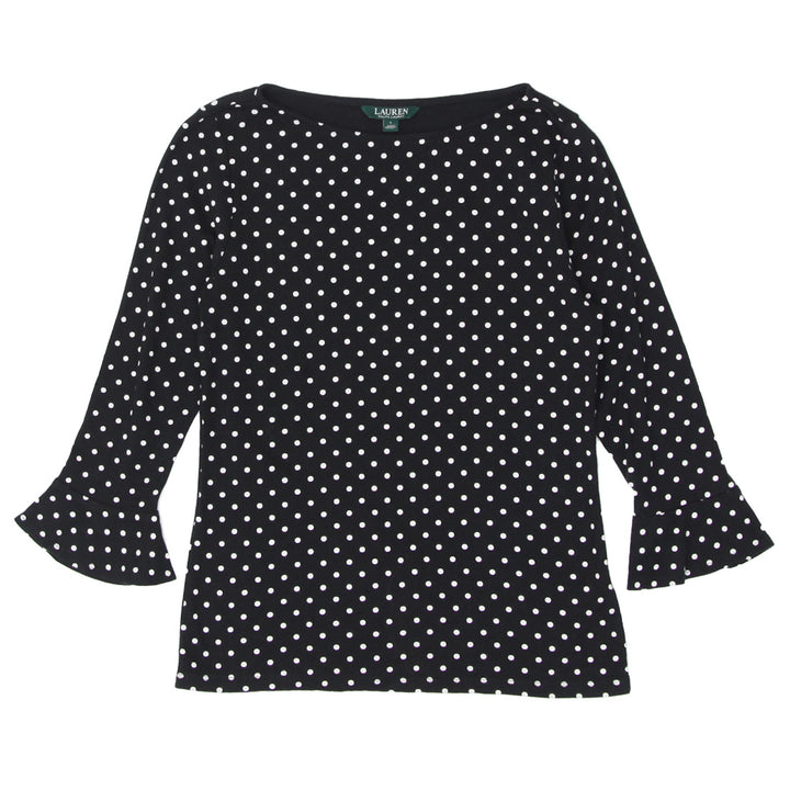 Ladies Ralph Lauren Polka Dot Long Sleeve Top