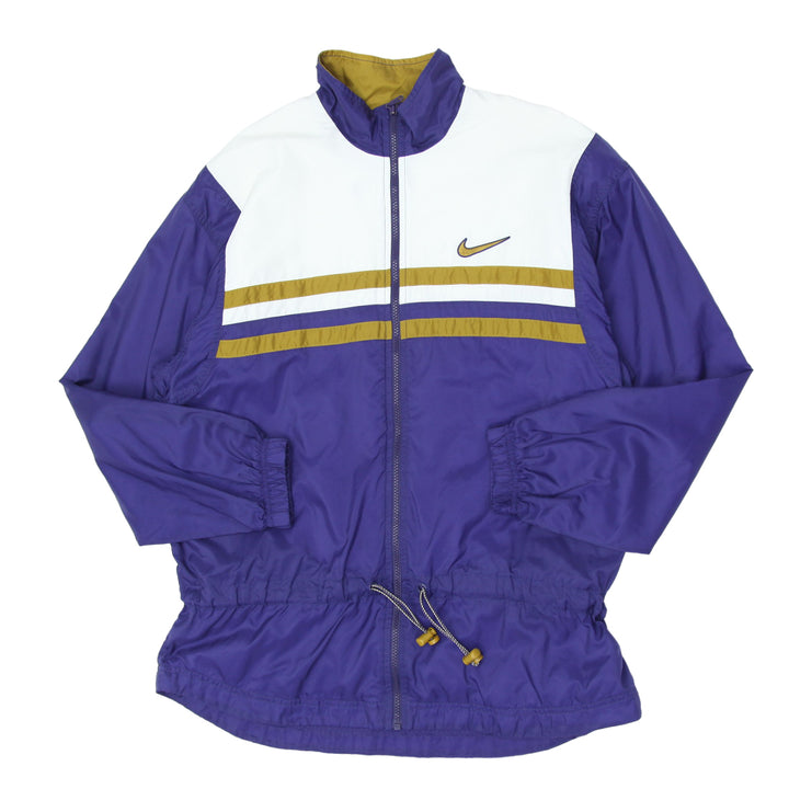 90's Vintage Swoosh Embroidered Full Zip Windbreaker Jacket Ladies