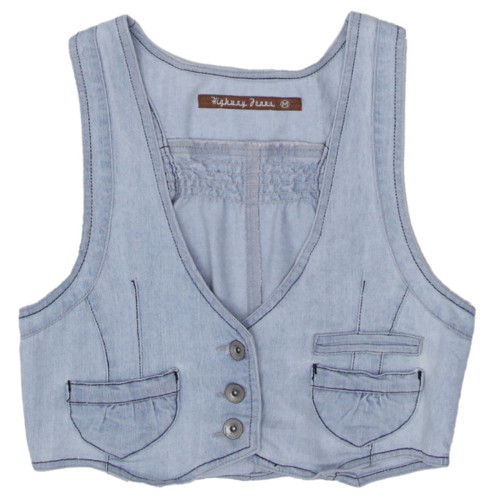 Y2K Highway Jeans Crop Waistcoat Vest