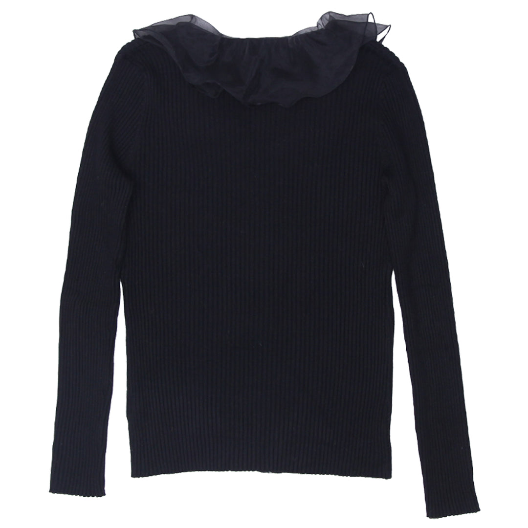 Y2K Belldini Full Zip Black Rib Top