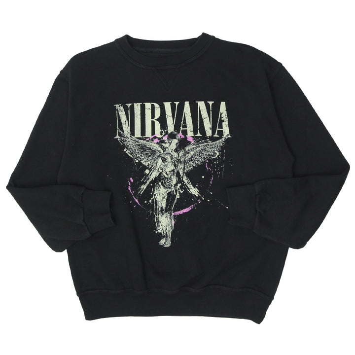 Mens Nirvana Black Crewneck Sweatshirt