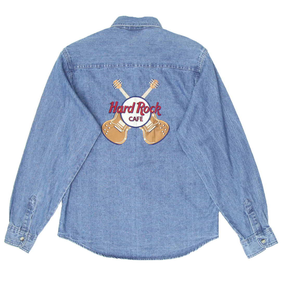 Vintage Hard Rock Café New Orleans Embroidered Denim Shirt Ladies