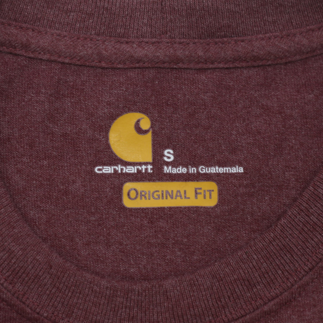 Mens Carhartt Original Fit Spell Out Logo T-Shirt Maroon