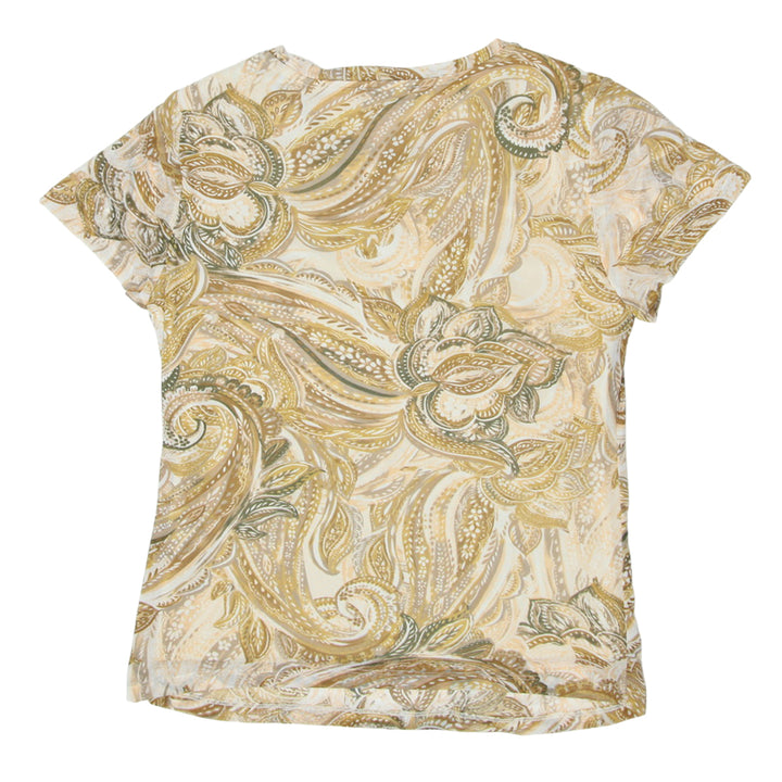 Ladies Tahari Paisley Print Short Sleeve Top