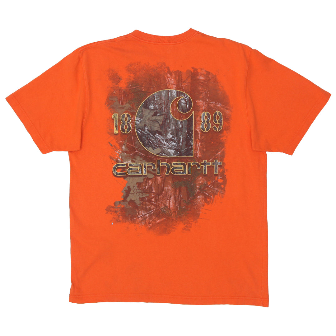 Mens Carhartt Original Fit Realtree Pocket T-Shirt Orange