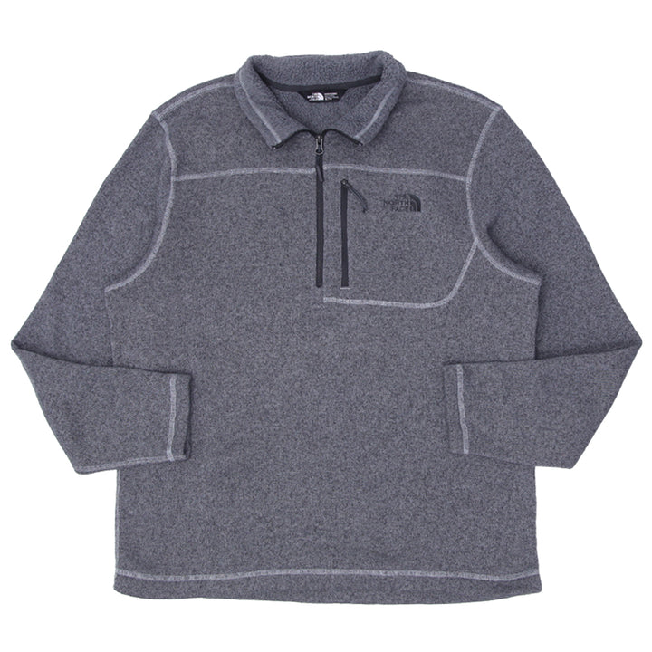 Mens The North Face Quarter Zip Fleece Gray Pullover