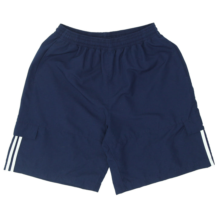 Mens Adidas White Stripes Navy Shorts