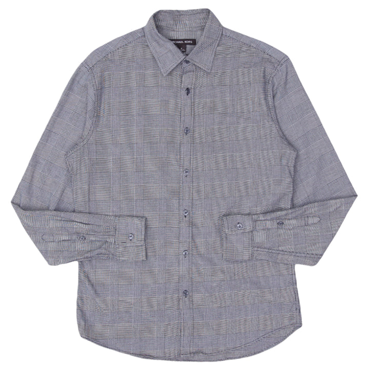 Mens Michael Kors Gray Plaid Long Sleeve Shirt