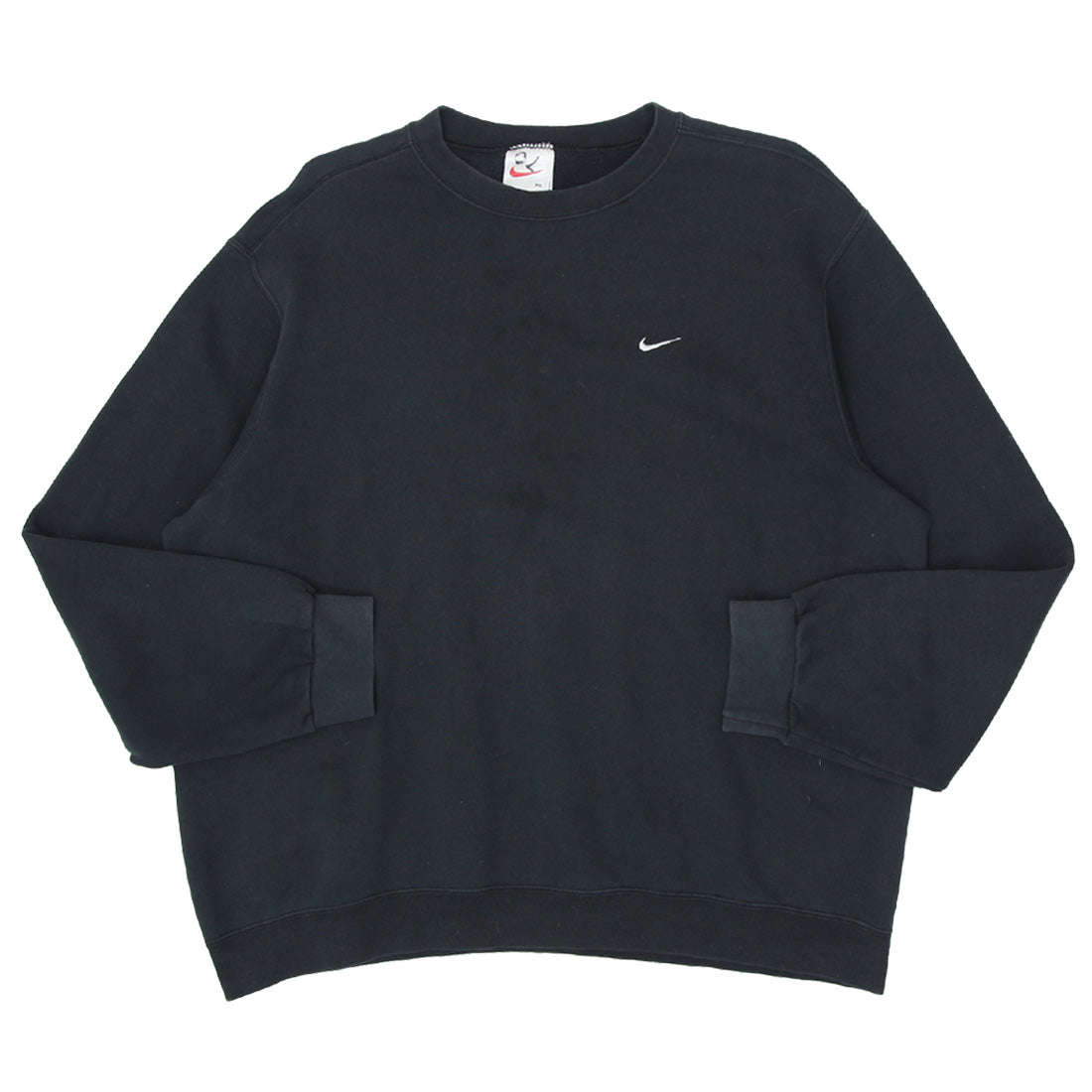 90 s Vintage Nike Swoosh Embroidered Black Crewneck Sweatshirt Made In Fashion Rerun Vintage