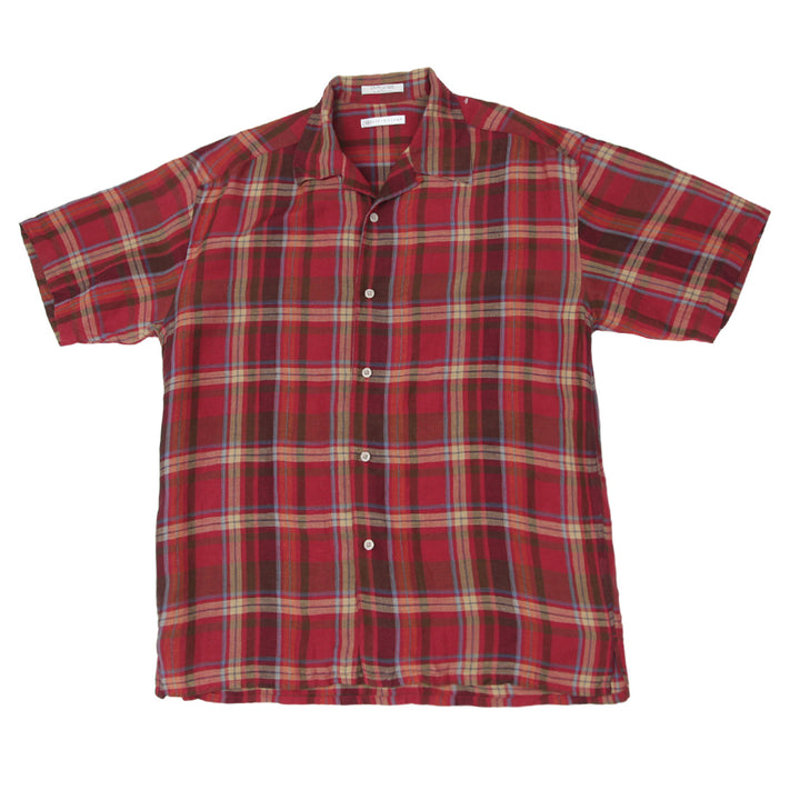 Mens Geoffrey Beene Plaid Linen Shirt