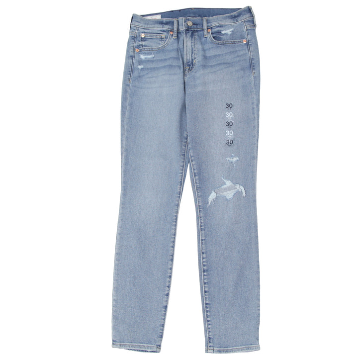 Ladies Gap True Skinny Mid Rise Ripped Jeans