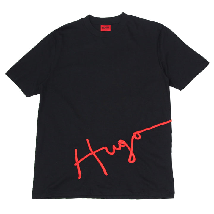 Mens Hugo Boss Embroidered Black T-Shirt