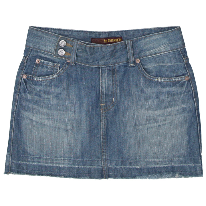 Y2K Denim Frayed Mini Skirt