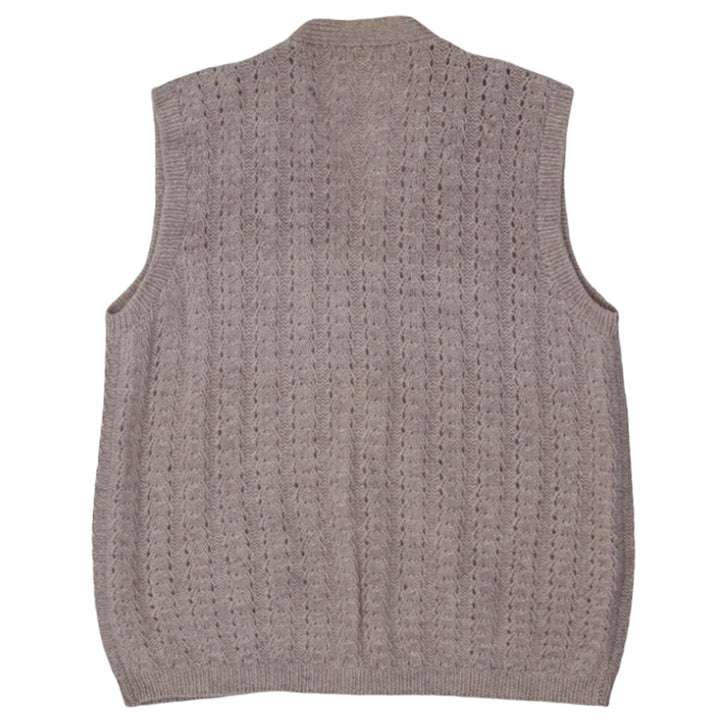 Vintage Knitted Sleeveless Sweater Cardigan Ladies