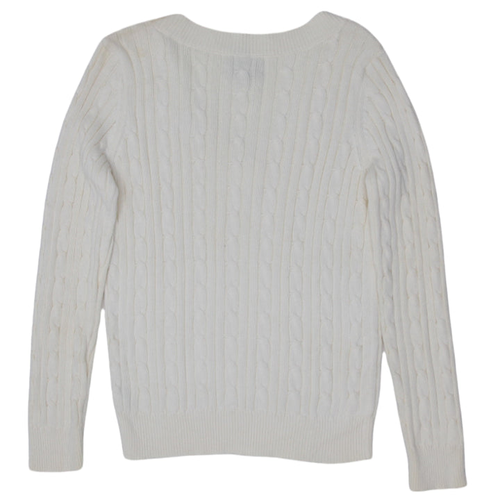 Ladies Chaps Classic Cable Knit V-Neck Sweater